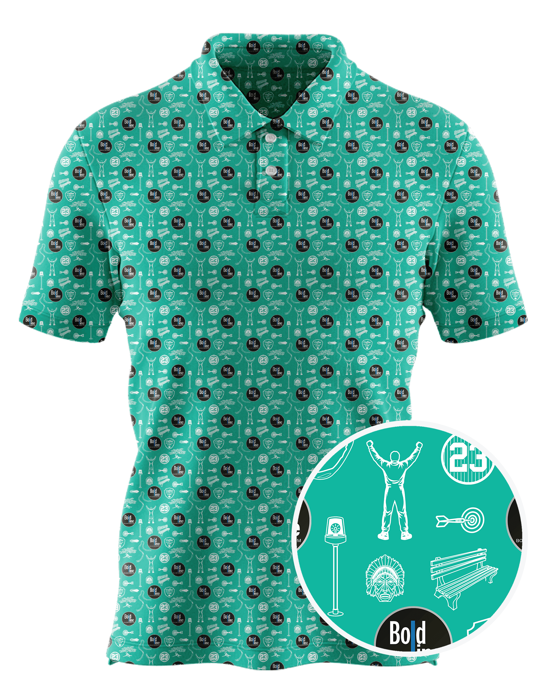 Boldline Training custom all-over print polo
