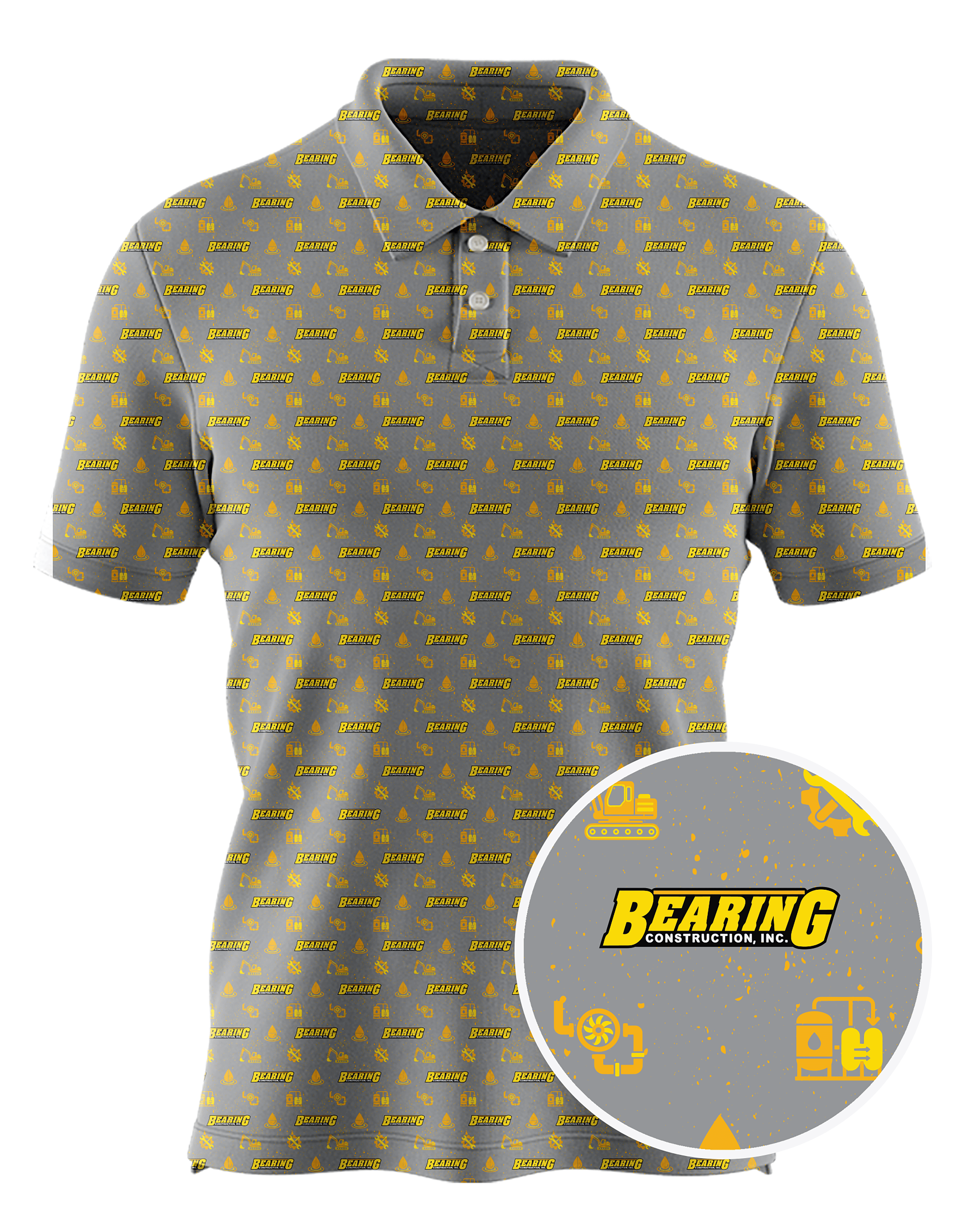 Bearing Construction custom all-over print polo