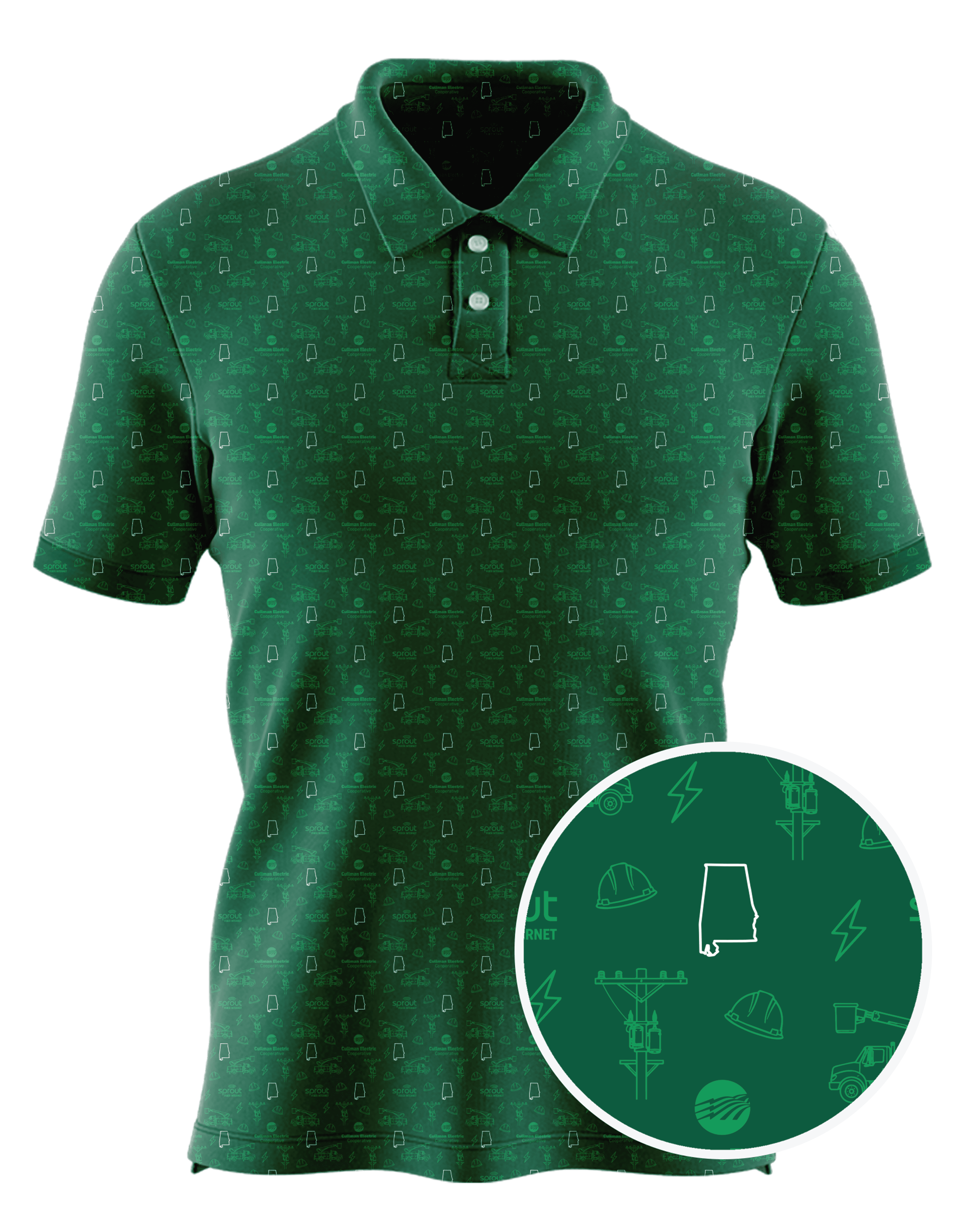 Cullman Electric Cooperative custom all-over print polo