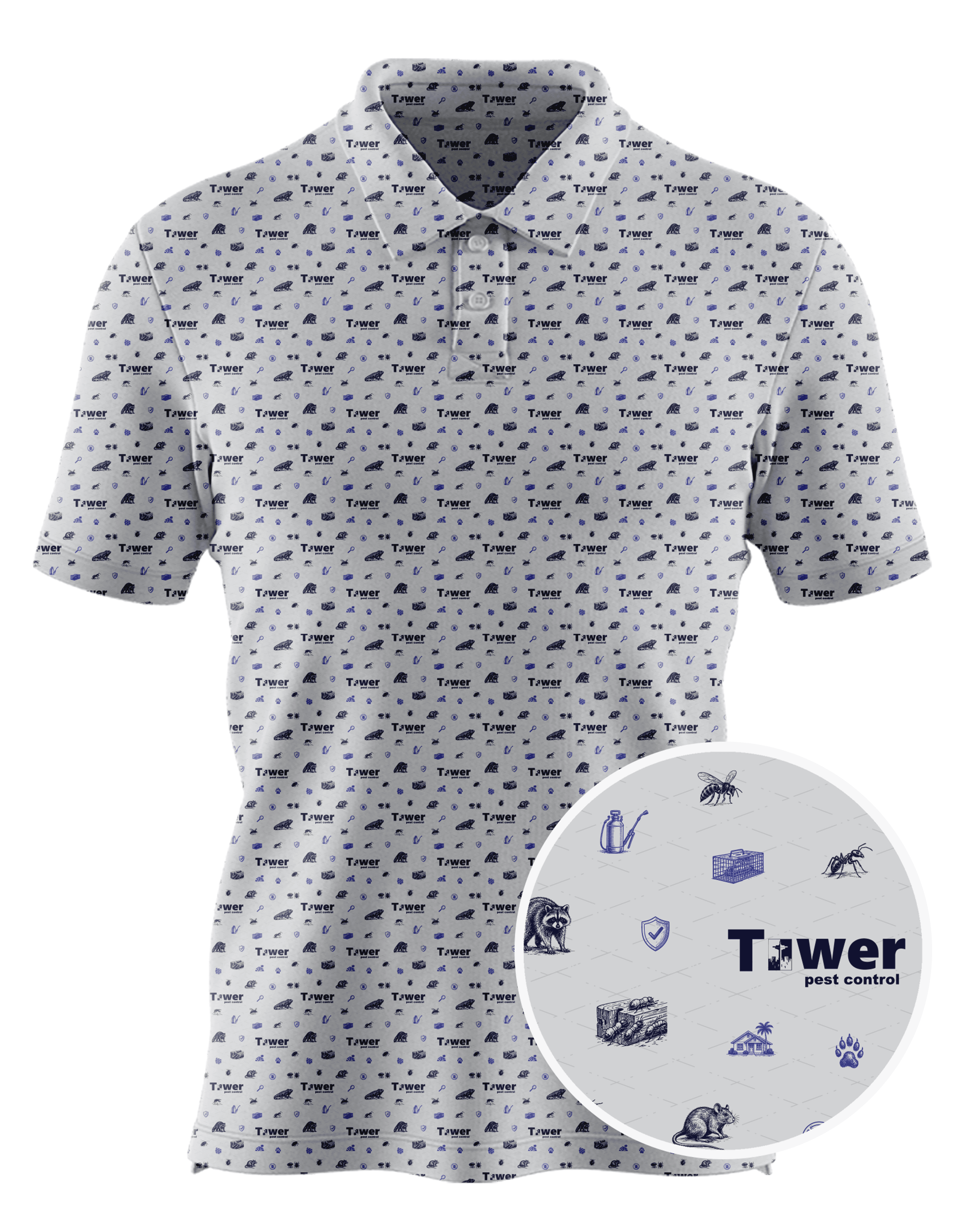 Towwrpest contr custom all-over print polo