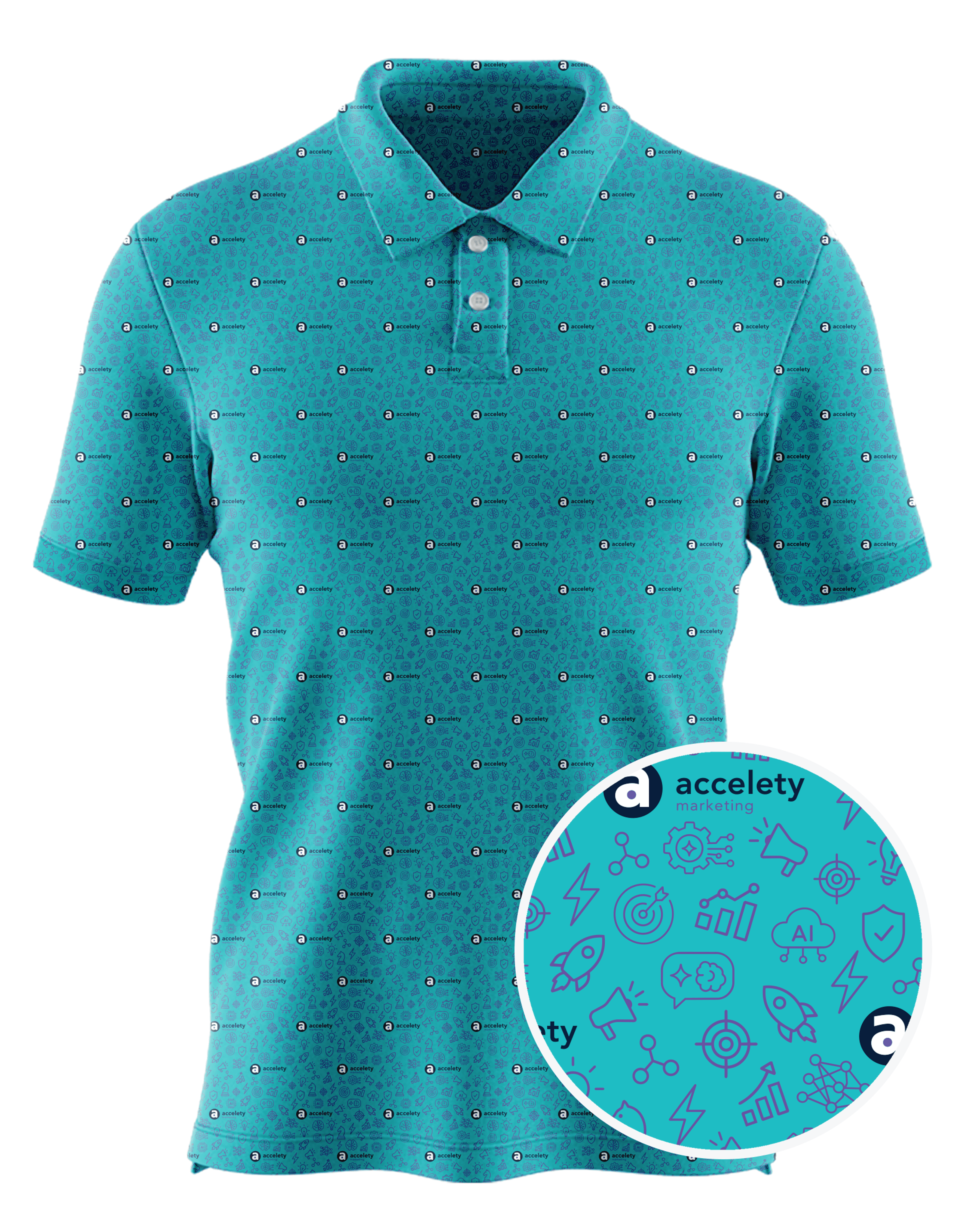 Accelety Marketing custom all-over print polo